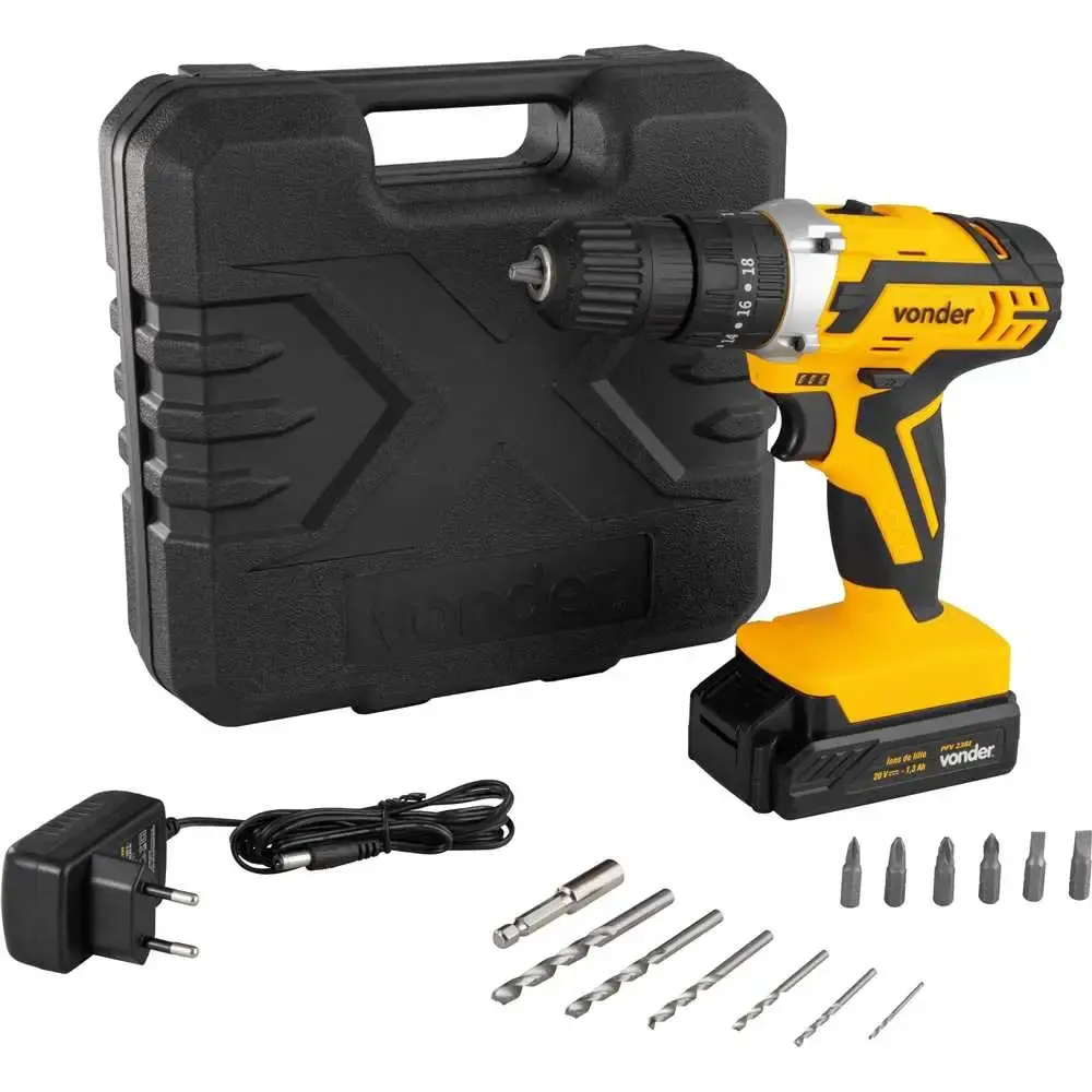 Parafusadeira impacto 3/8 POL 20V com bateria e carregador bivolt Vonder — fotografia 7