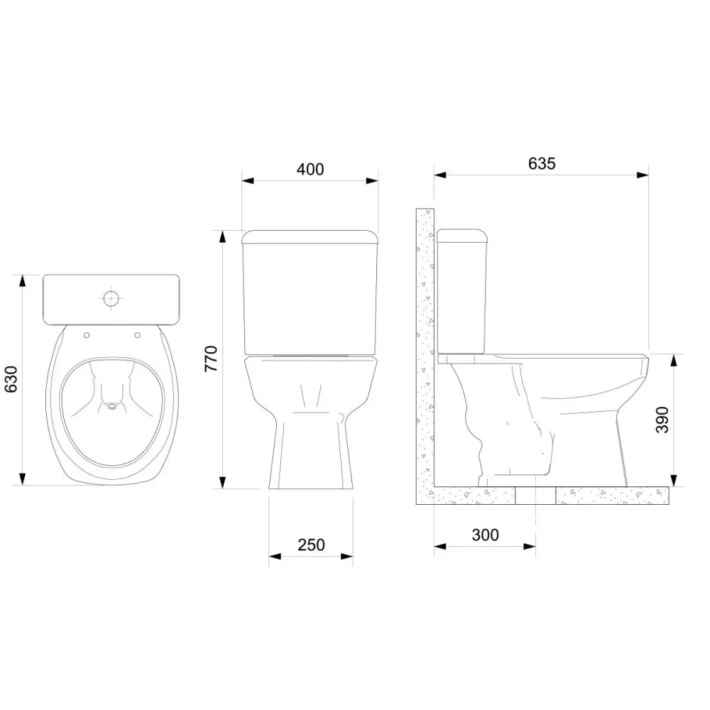 Kit bacia e caixa acoplada completo thema 3/6L branca Incepa — fotografia 3