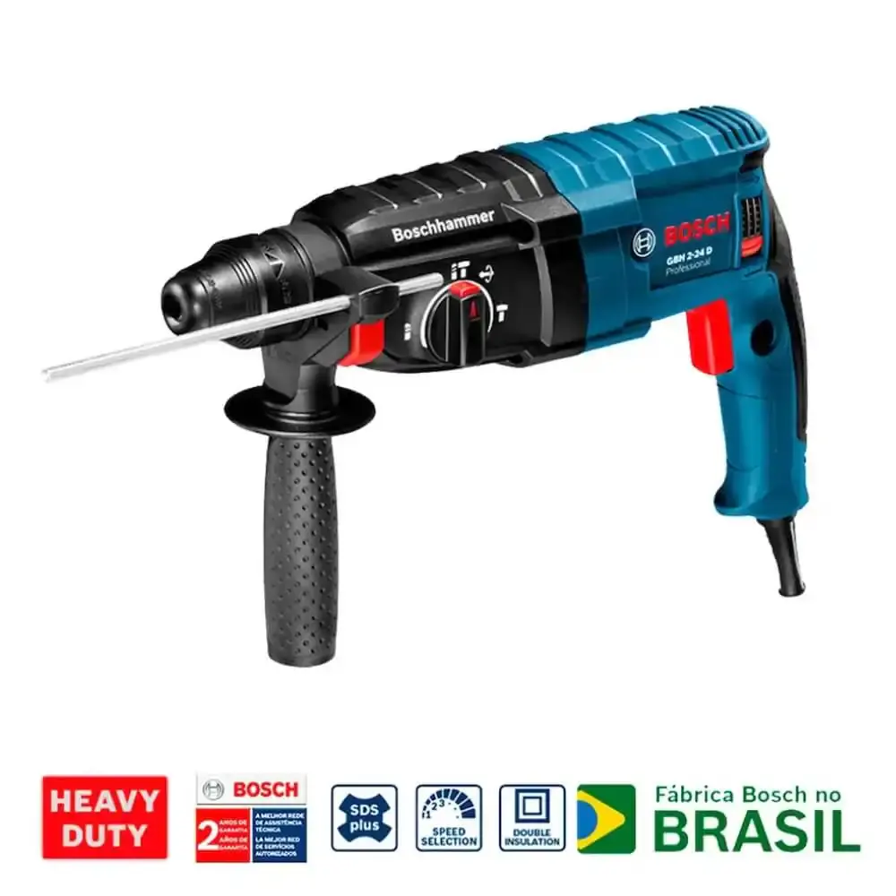 Martelete perfurador rompedor sds-plus 820W 2,7KG com maleta GBH 2-24D Bosch 110 V — fotografia 7