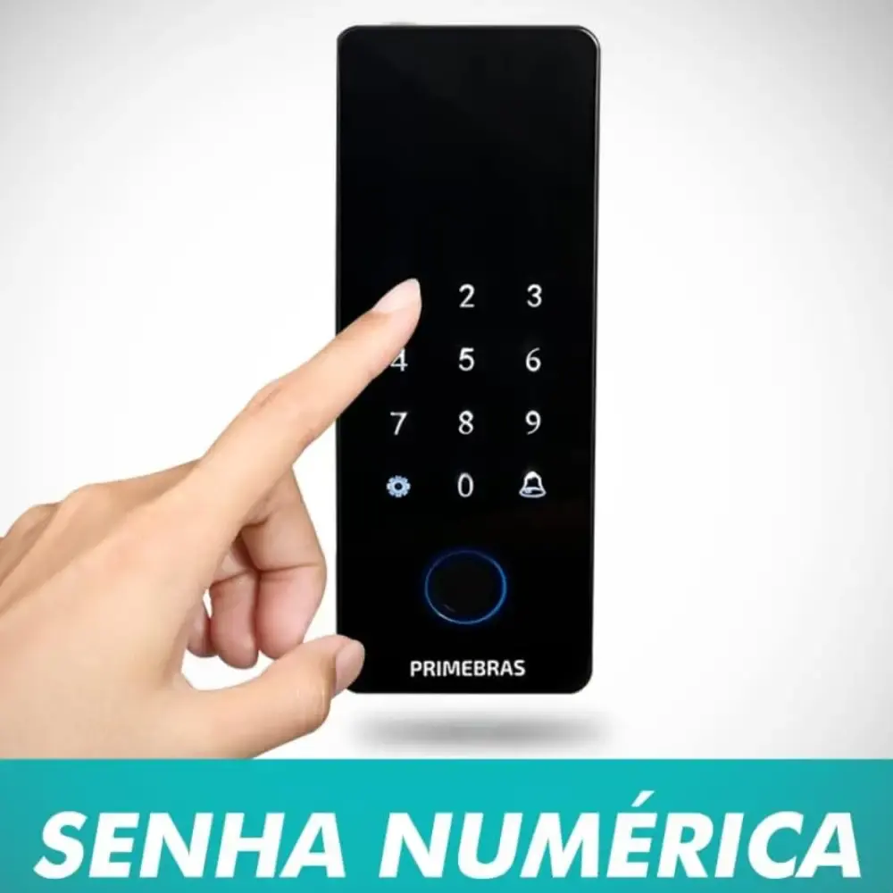 Fechadura digital inteligente biométrica athenas para porta de vidro PV4003 Primebras — fotografia 3