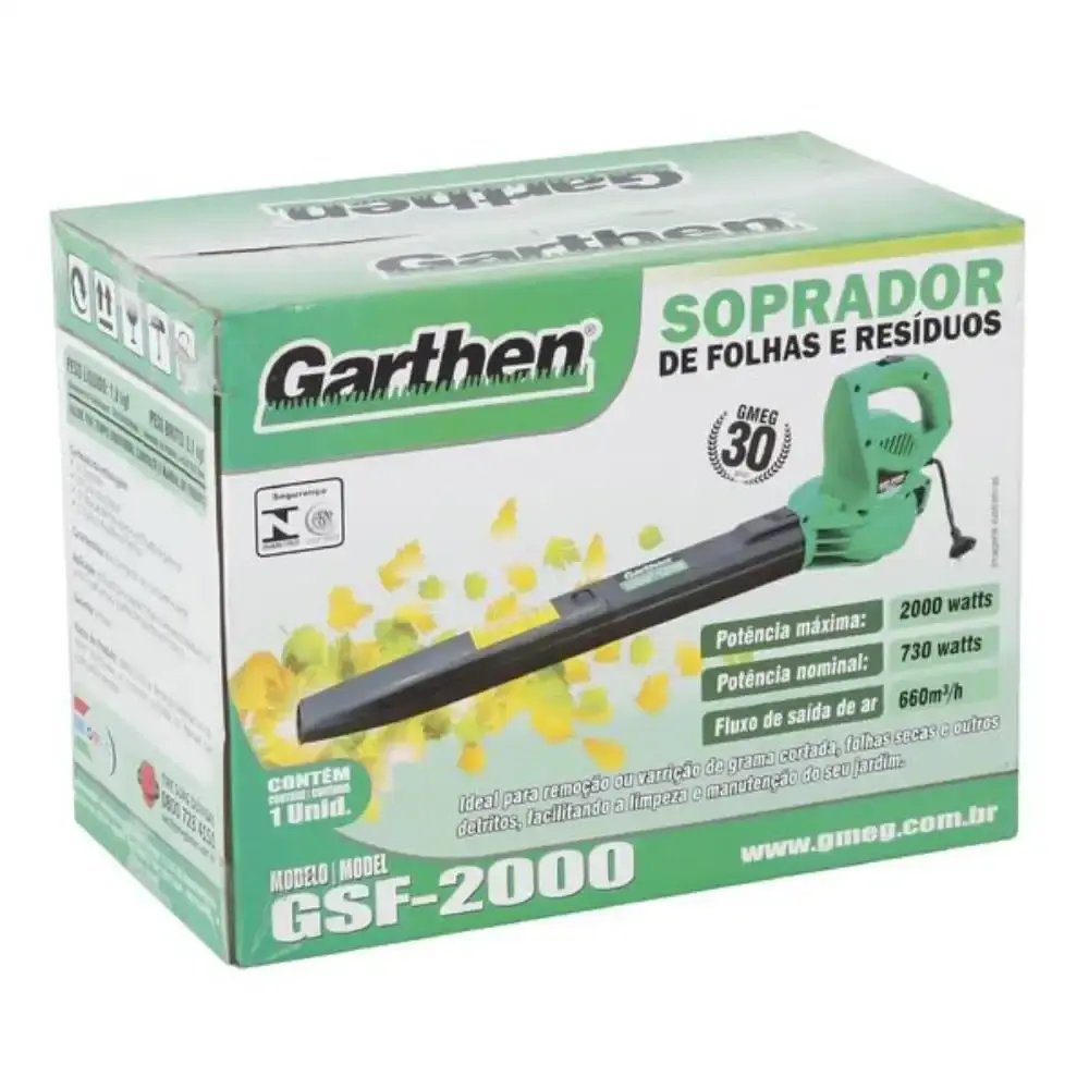 Soprador de folhas 2000W GSF-2000 Garthen 110 V — fotografia 9