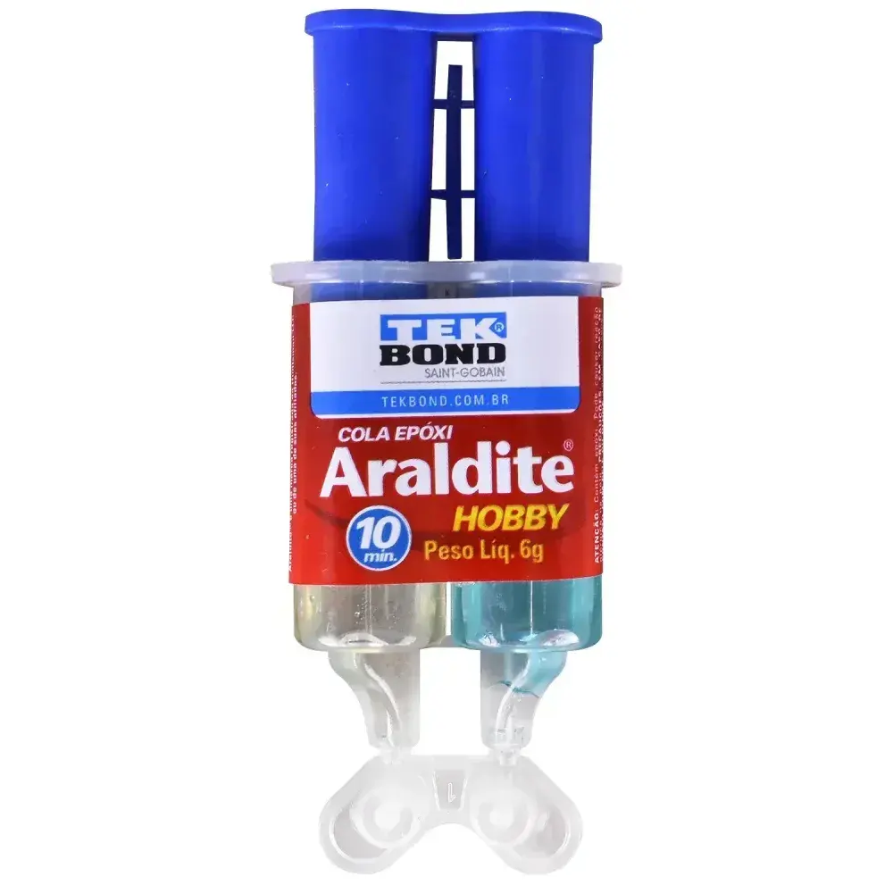 Adesivo hobby Araldite com seringa blister 6G tekbond — fotografia 7