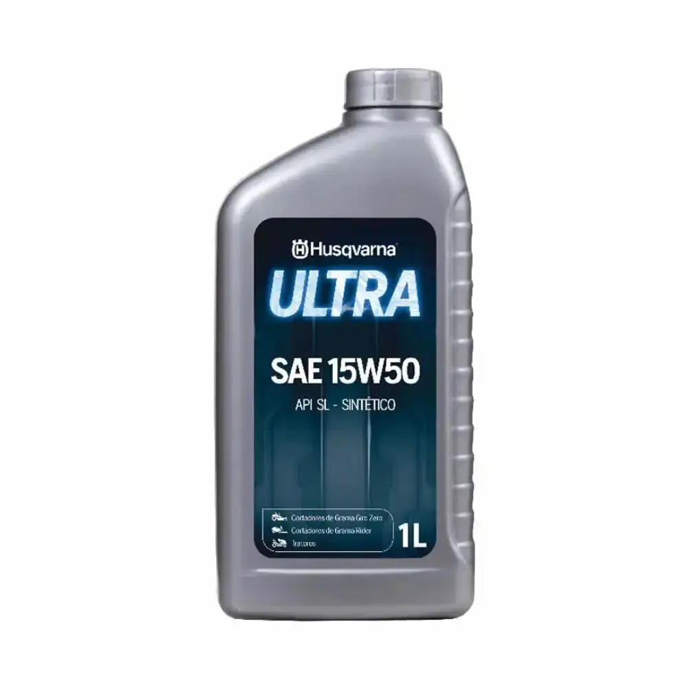 Óleo motor 4 tempos ultra SAE 15W-50 sintético 1L 546531101 Husqvarna — fotografia de referência