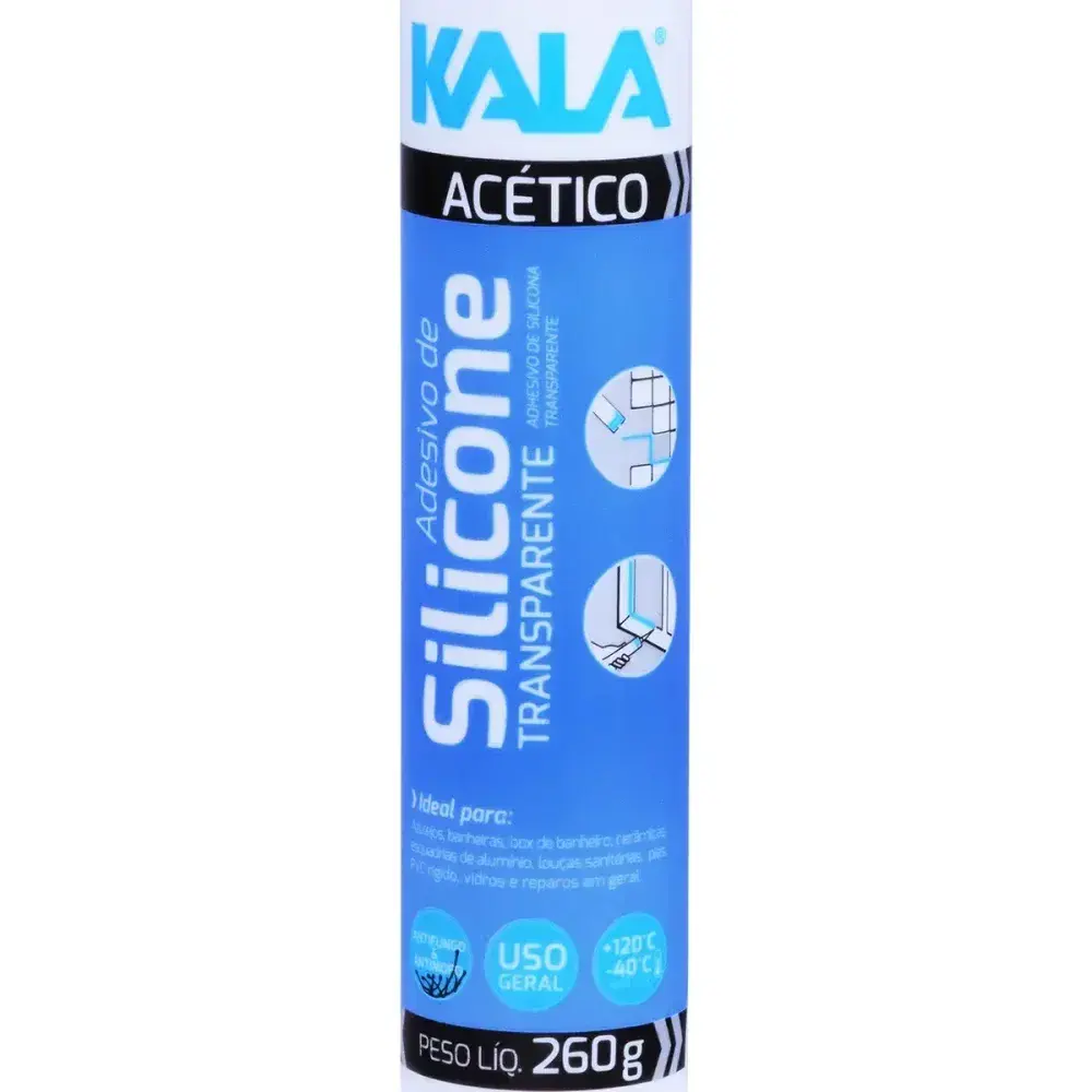 Silicone acético transparente 260G -40°C a 120°C Kala — fotografia 9
