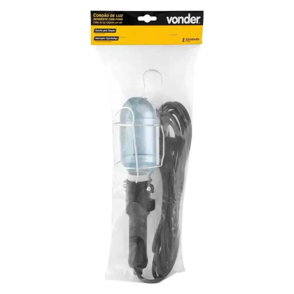 Pendente luz 60W 250V com pino e cabo 5M 7899100000 Vonder — fotografia 3