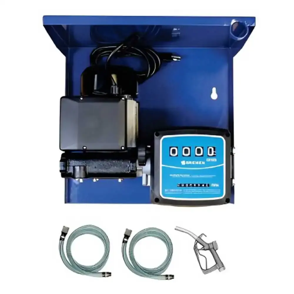 Kit abastecimento diesel 80L/MIN 230V bico e mangueira Bremen — fotografia de referência