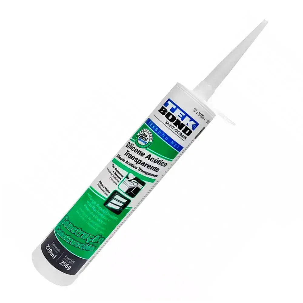 Silicone acético transparente 270ML 256G Tekbond — fotografia 5