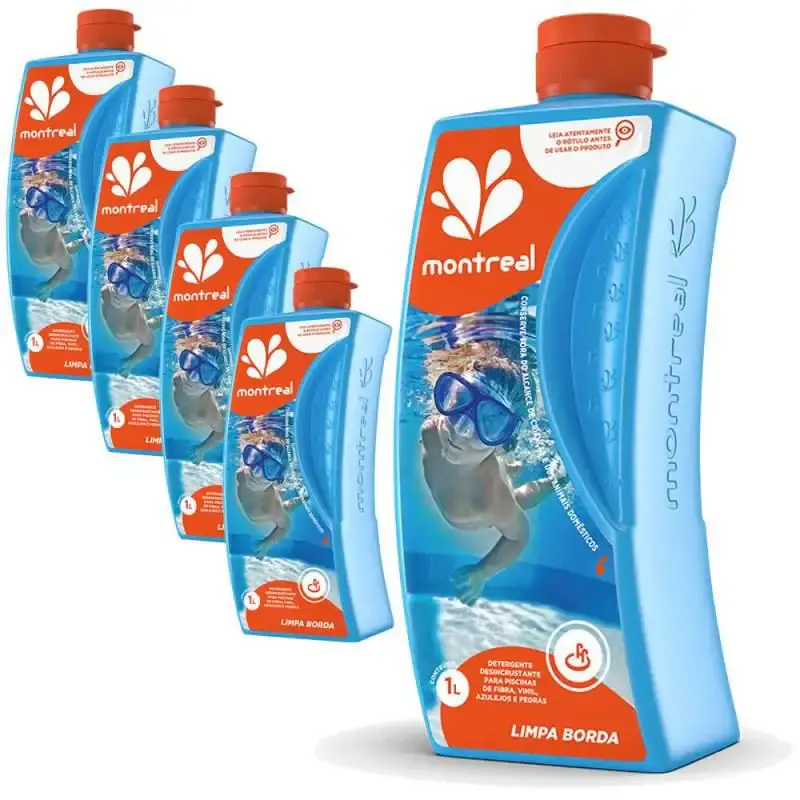 Limpa borda para piscina e hidrotaques 1 litro com 5 unidades Montreal