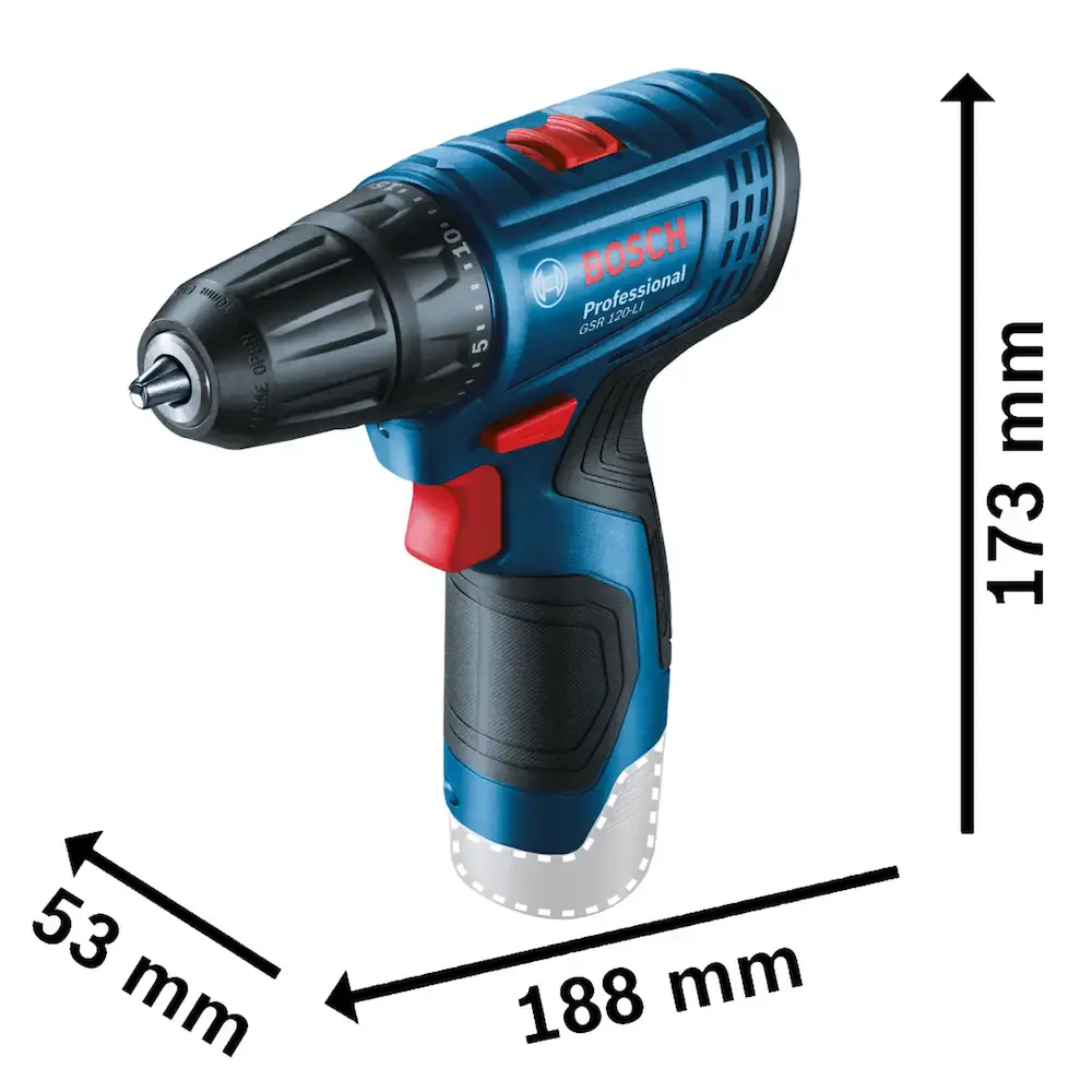 Parafusadeira furadeira 12V sem bateria e sem carregador GSR-120 LI Bosch — fotografia 5