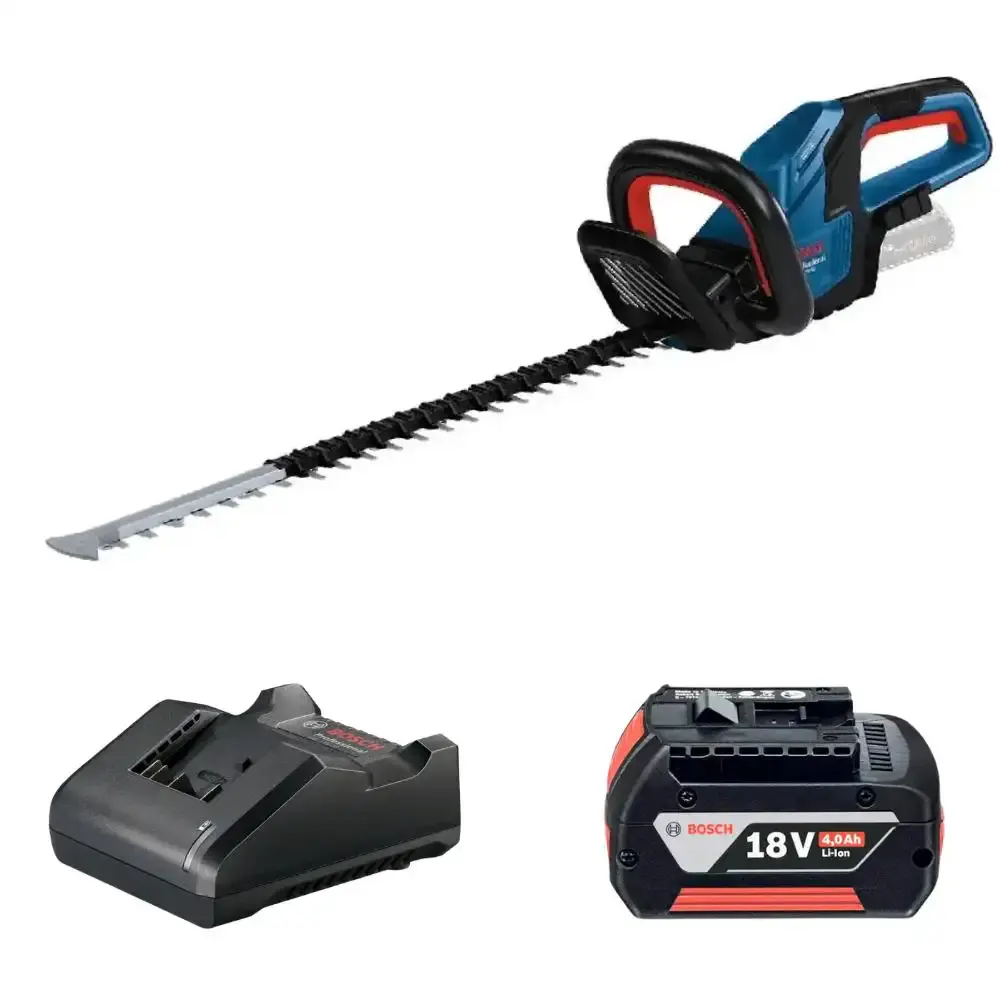 Aparador de cerca viva 18V GHE 60 + bateria + carregador Bosch — fotografia de referência