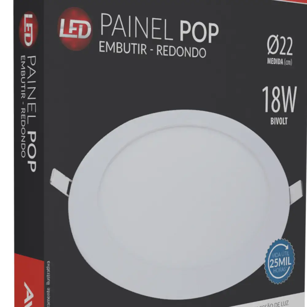 Luminária led embutir 18W plafón redondo 6500K bivolt Avant — fotografia 5