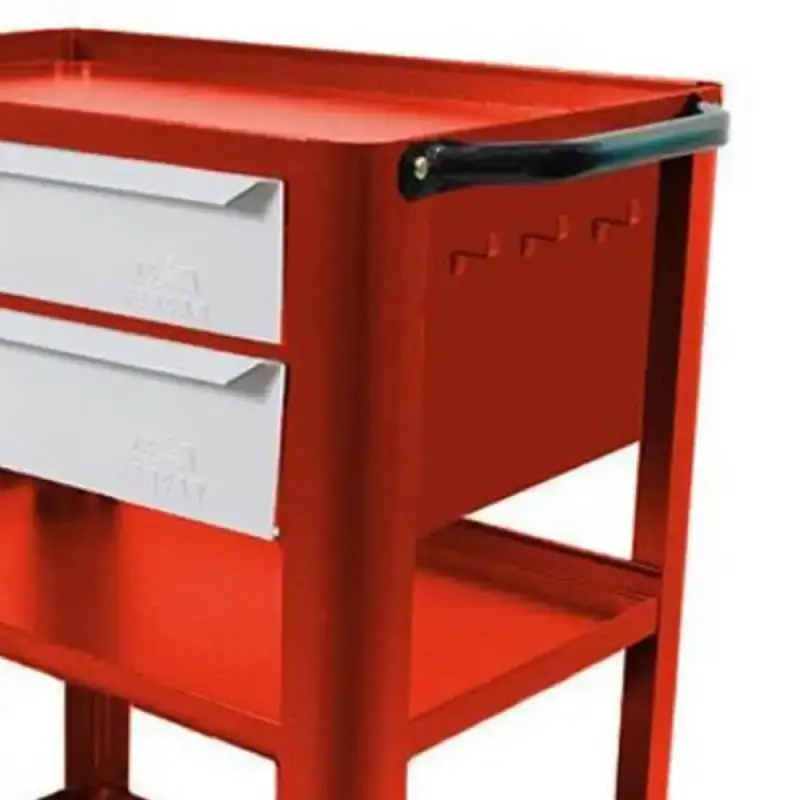 Carrinho para ferramentas 120 KG com 2 gavetas C-03 vermelho Fercar — fotografia 3