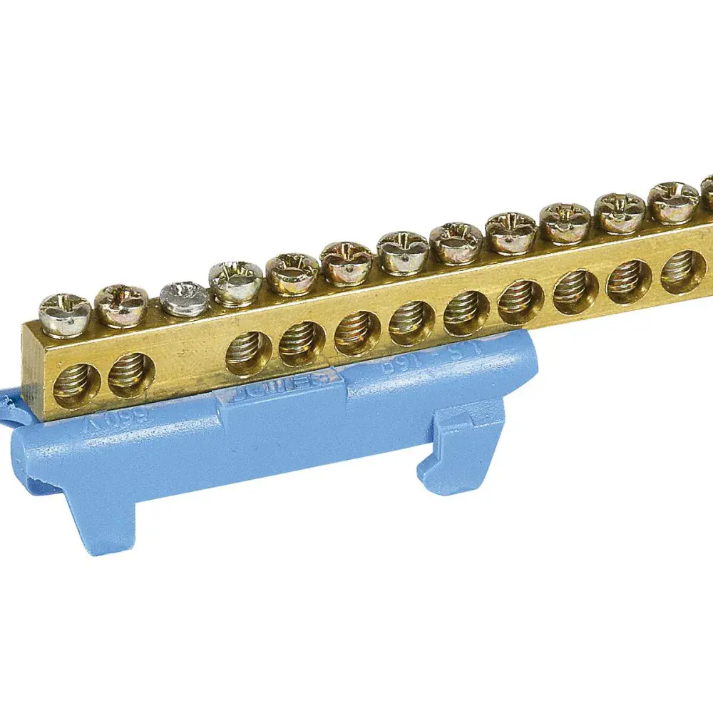 Suporte c/ ba neutro Cemar azul p/ 12 ligações 16MM 10 peç — fotografia de referência