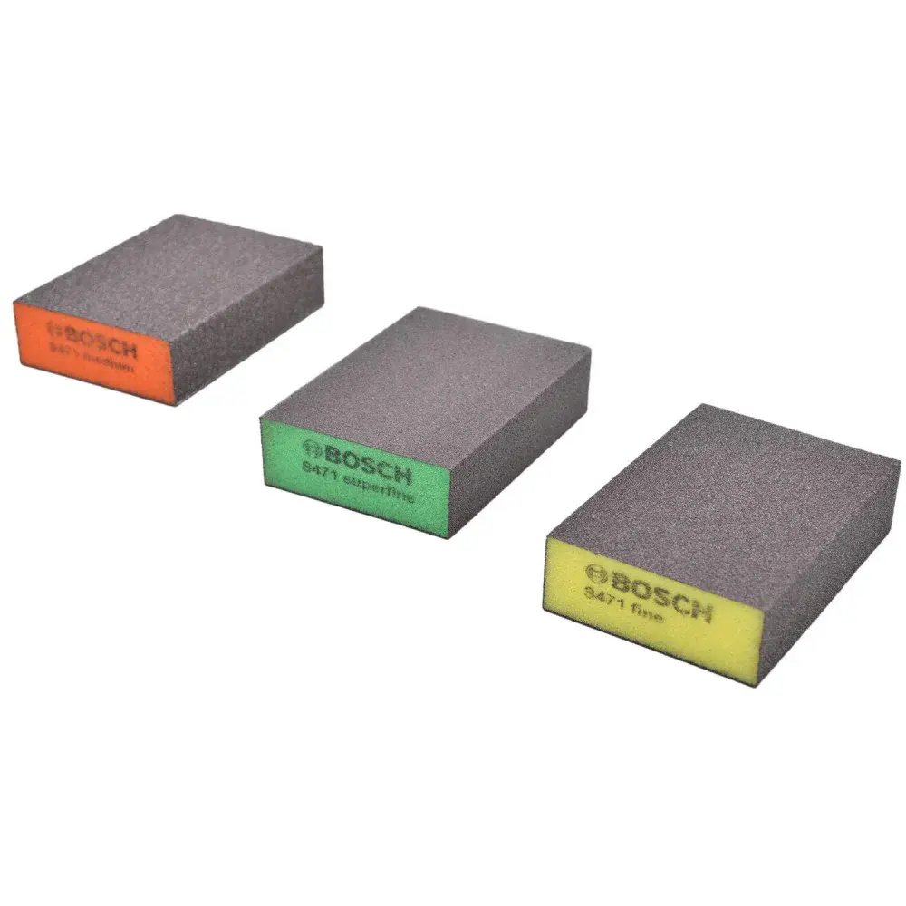 Kit 3 esponjas abrasivas m,f,sf best for flat + edge Bosch — fotografia 3