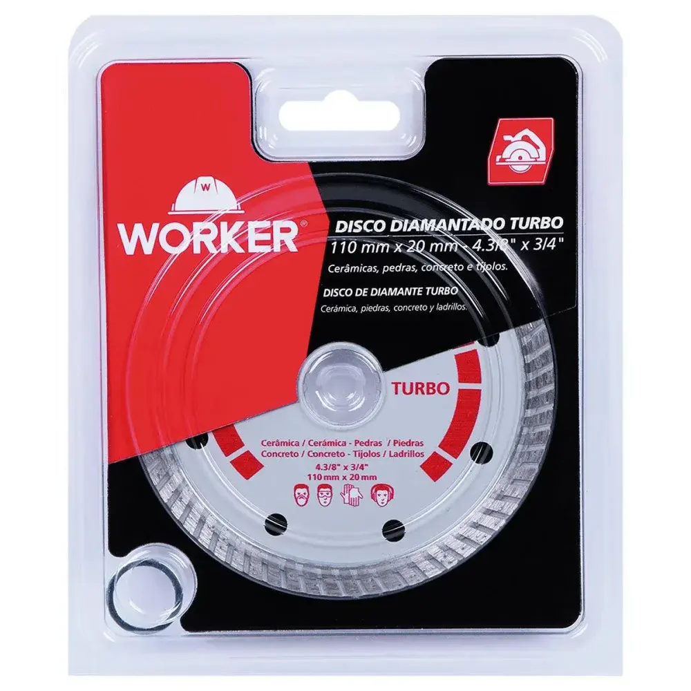 Disco diamantado turbo 4.3/8”/4” 110X20MM Worker — fotografia 6
