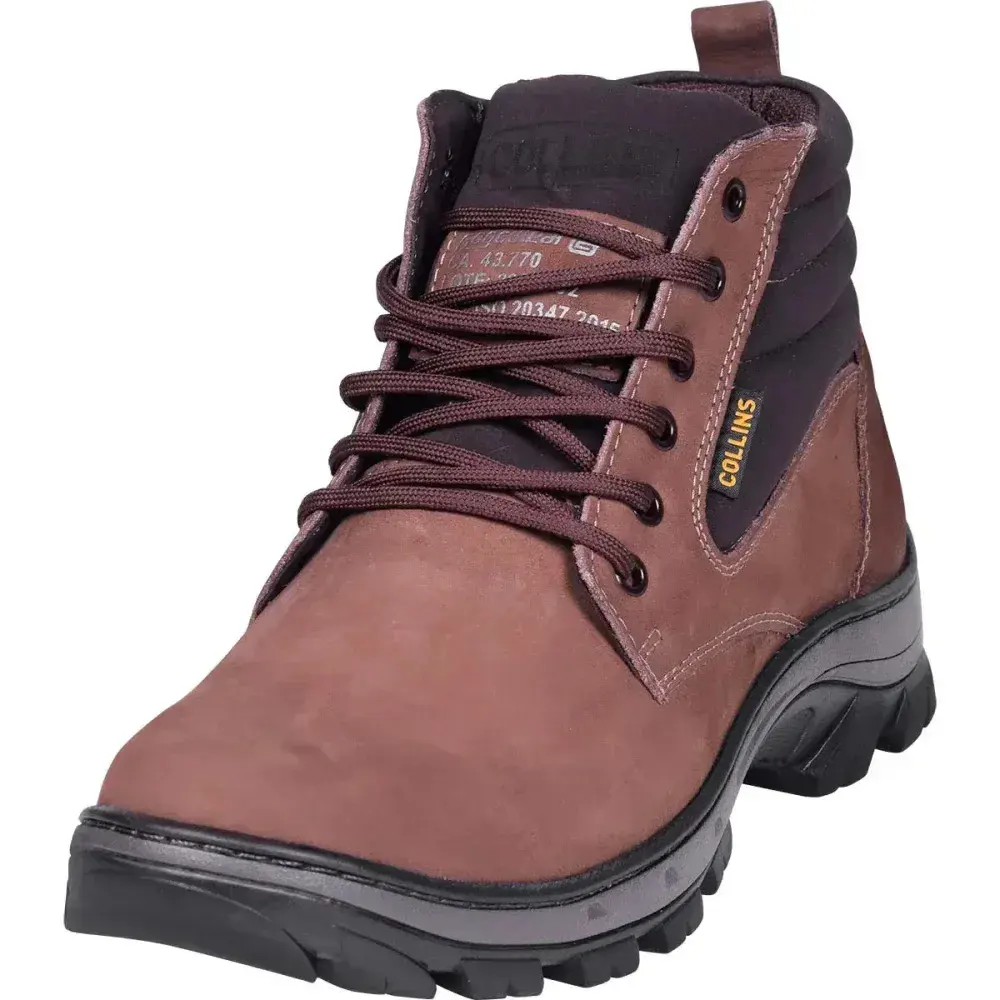 Botina picker em couro natural nobuck cravo N37 Collins — fotografia 8