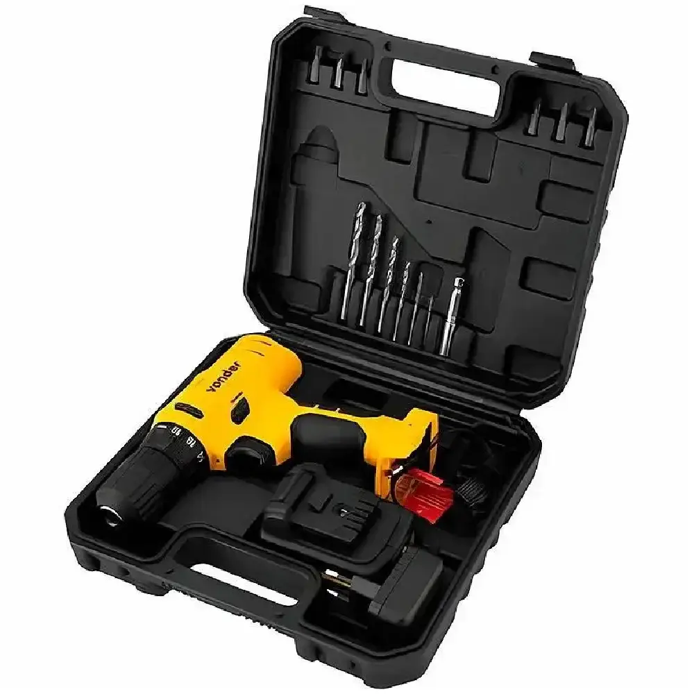 Parafusadeira com bateria 12V e kit + 10 brocas em aço Vonder — fotografia 7