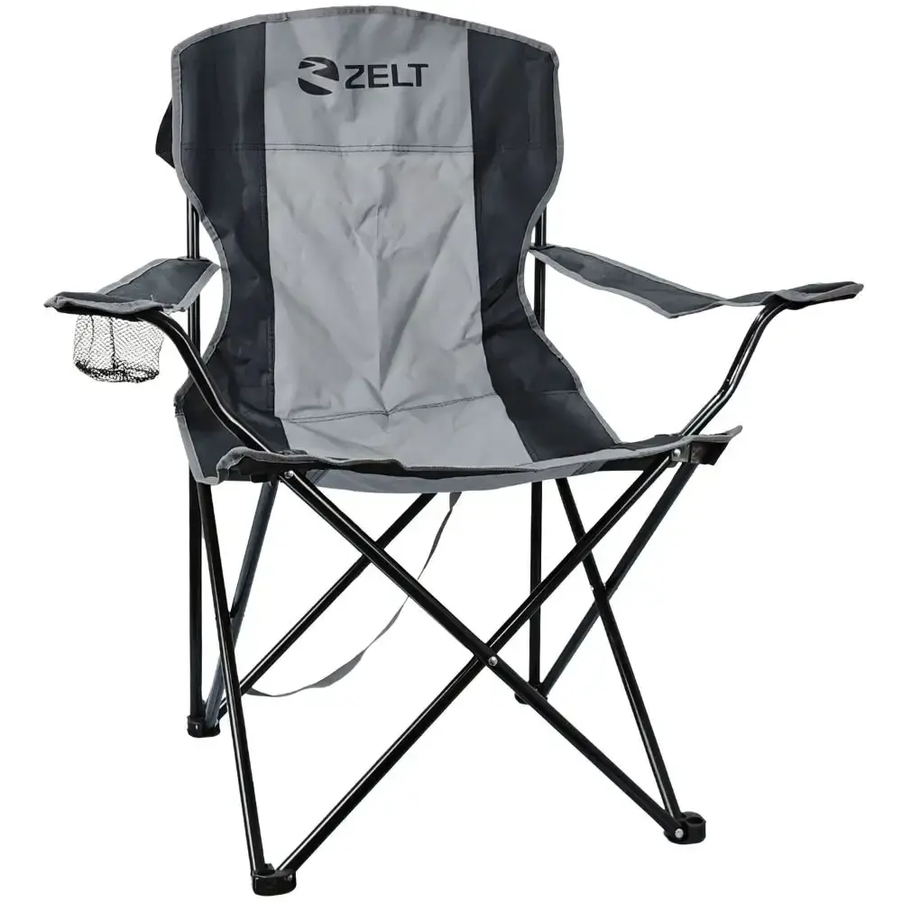 Cadeira camping araguaia 120 KG com braço e porta copo Zelt Verde — fotografia 11