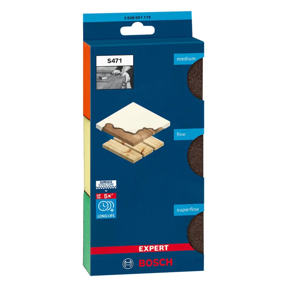Kit 3 esponjas abrasivas m,f,sf best for flat + edge Bosch — fotografia 11