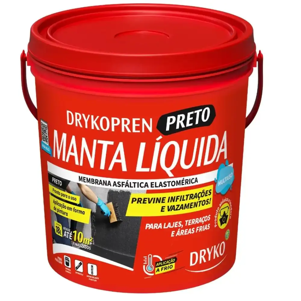 Manta líquida asfáltica drykopren 18 litros preto Dryko — fotografia de referência