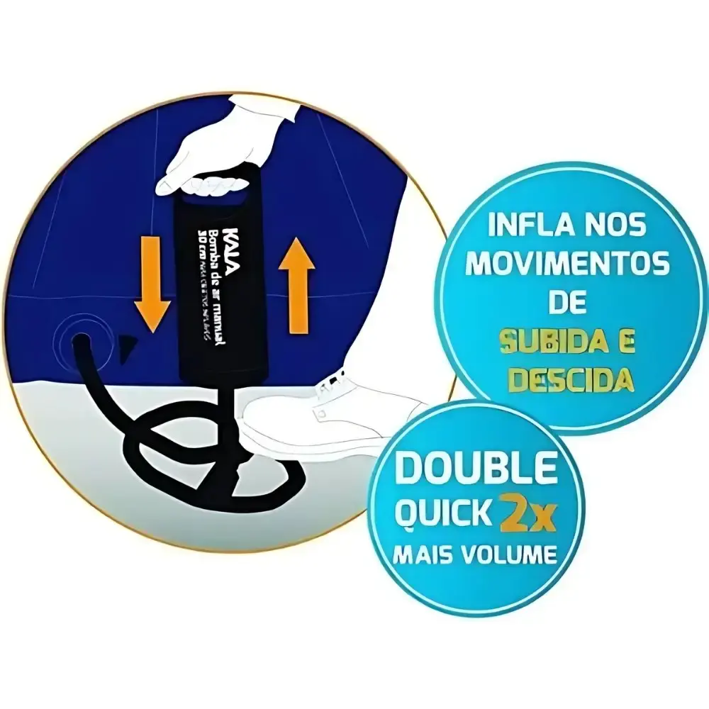 Bomba de ar manual para encher colchão inflável 30 CM Kala — fotografia 4