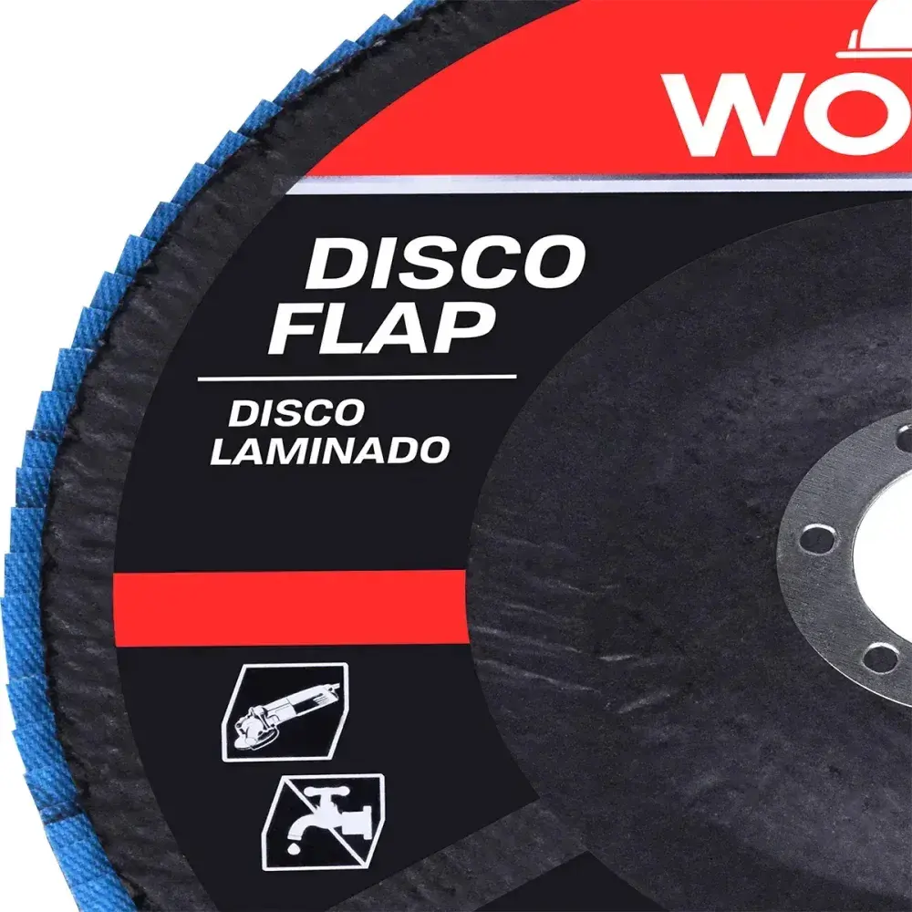 Disco flap inox curvo grão 40 7/8 8500RPM Worker — fotografia 10