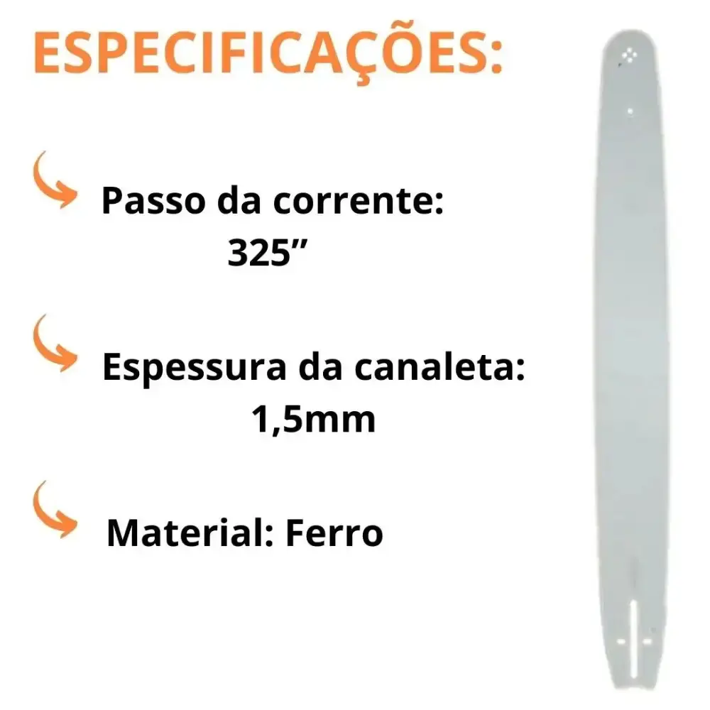 Sabre para motosserra 18 polegadas 1,5MM Evald — fotografia 5