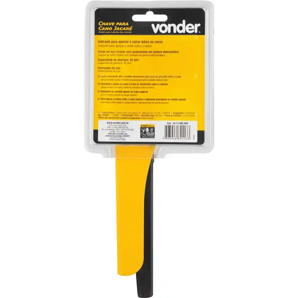 Chave para cano jacaré 9POL 45MM Vonder — fotografia 3
