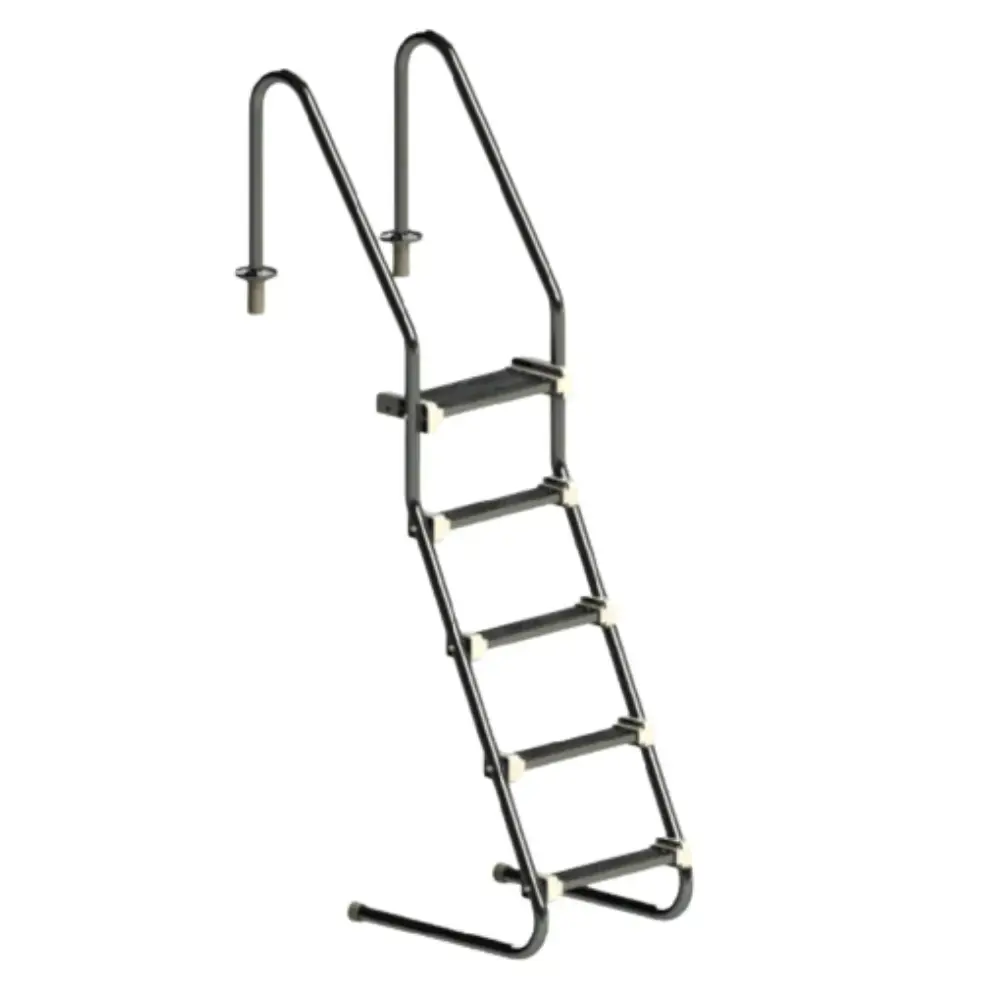 Escada 1 1/2 POL com 5 degraus em inox comfort home 024414 Sodramar — fotografia de referência