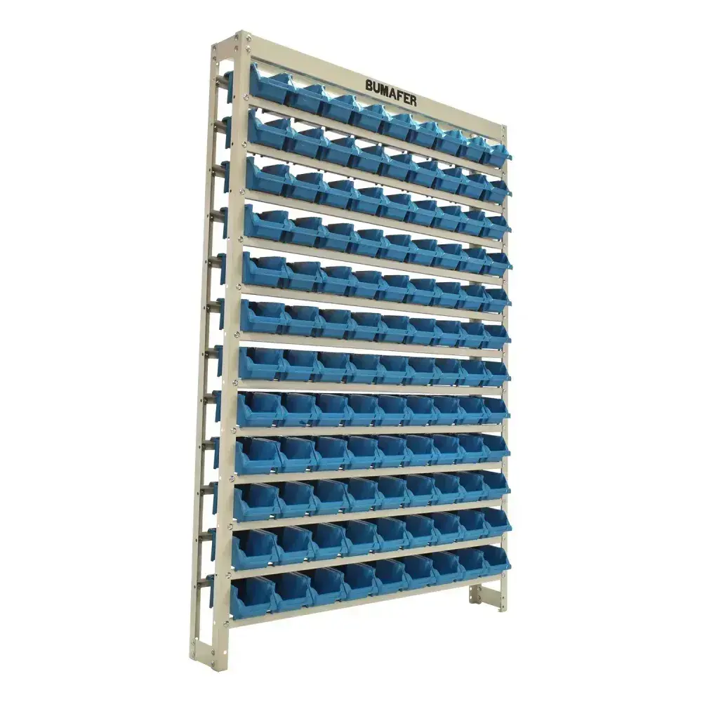 Estante gaveteiro Nº 3 azul com 108 gavetas azul Bumafer — fotografia 6