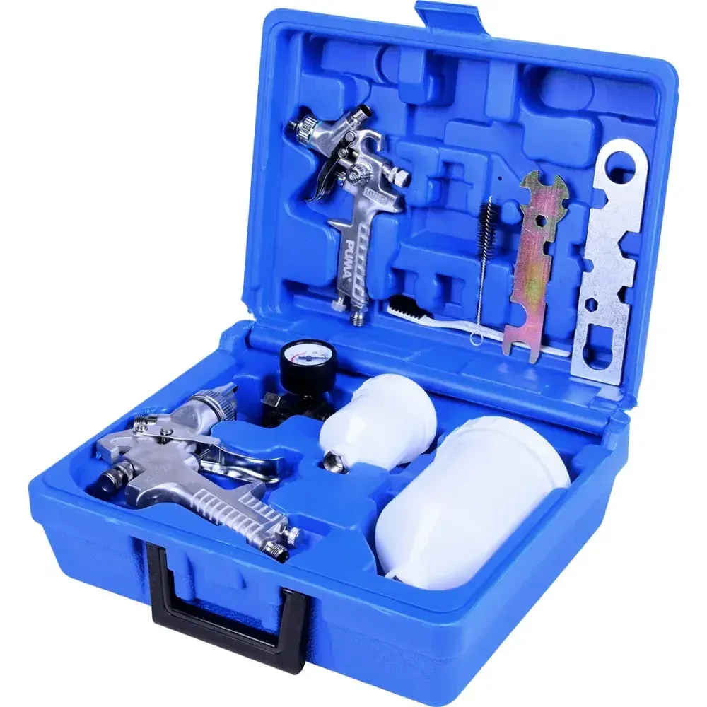 Kit pistolas de pintura gravidade 1,2-1,4MM 35-70PSI Puma — fotografia 7