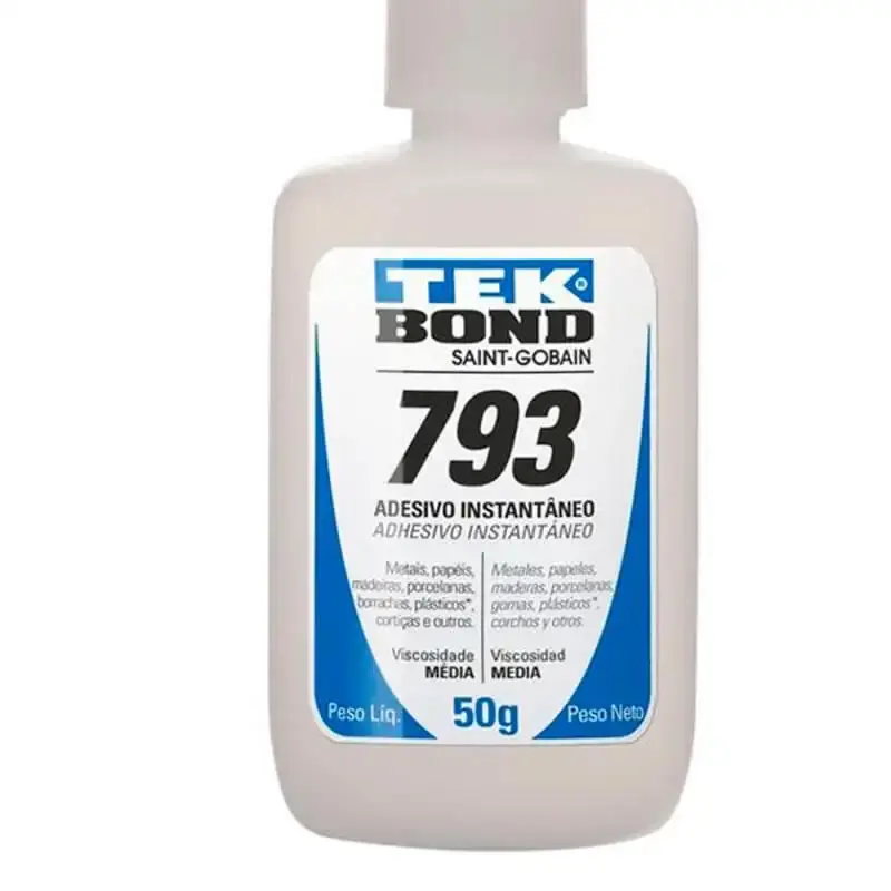 Cola adesiva instantânea cianoacrilato 50 GR 793 bico anti entupimento Tekbond — fotografia 3