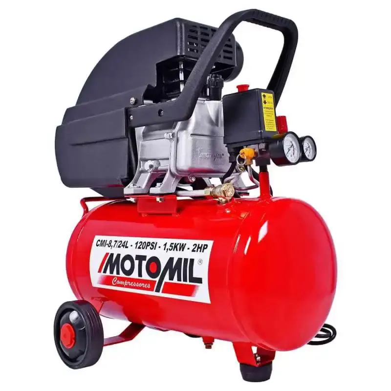 Moto compressor de ar 8,7 PÉS 24 litros com óleo CMI-8,7/24 MotoMil Bivolt — fotografia de referência