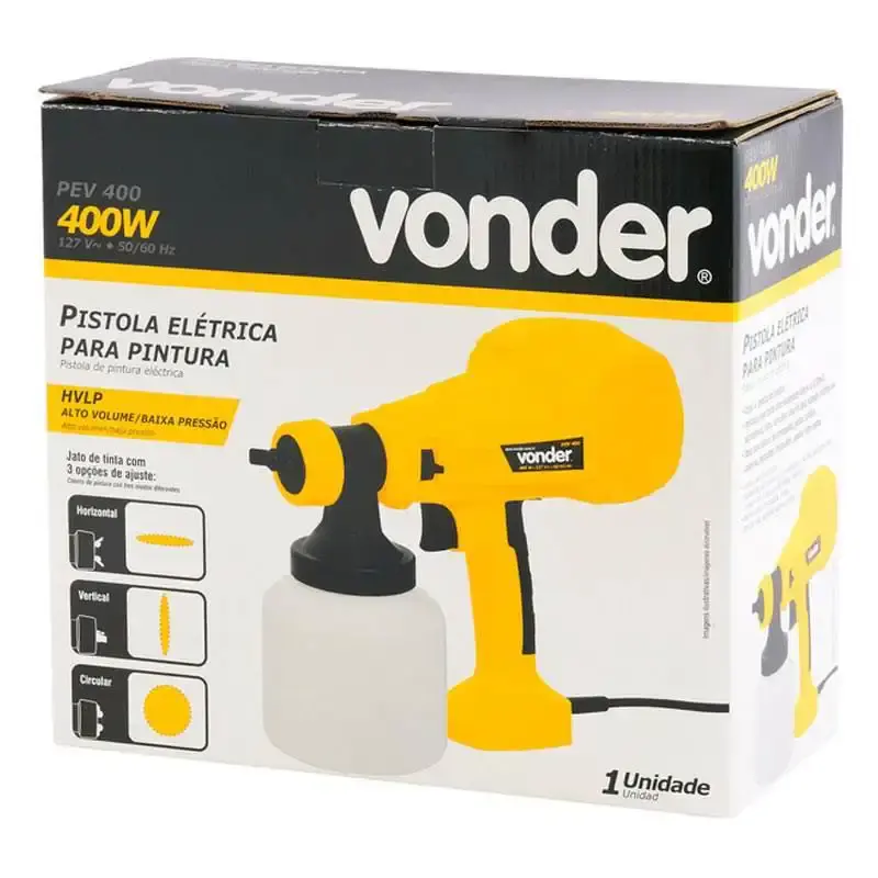 Pistola de pintura e pulverizadora elétrica 320W PEV400 Vonder 110 V — fotografia 2