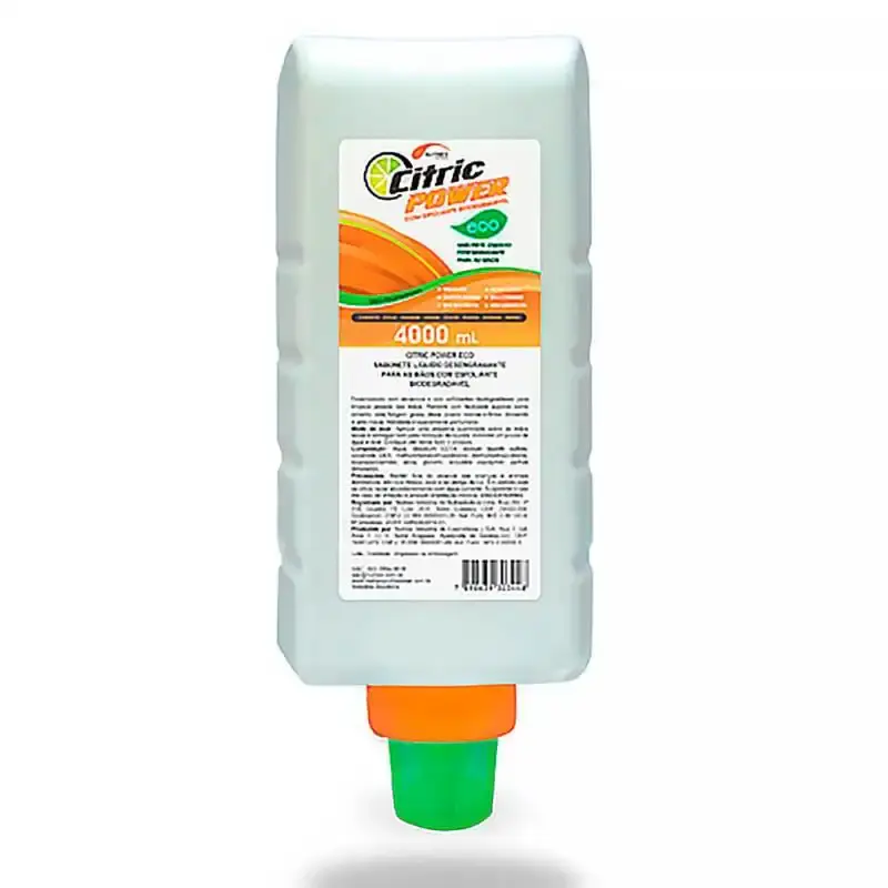 Sabonete líquido desengraxante com esfoliante citric power eco 4 litros refil Nutriex