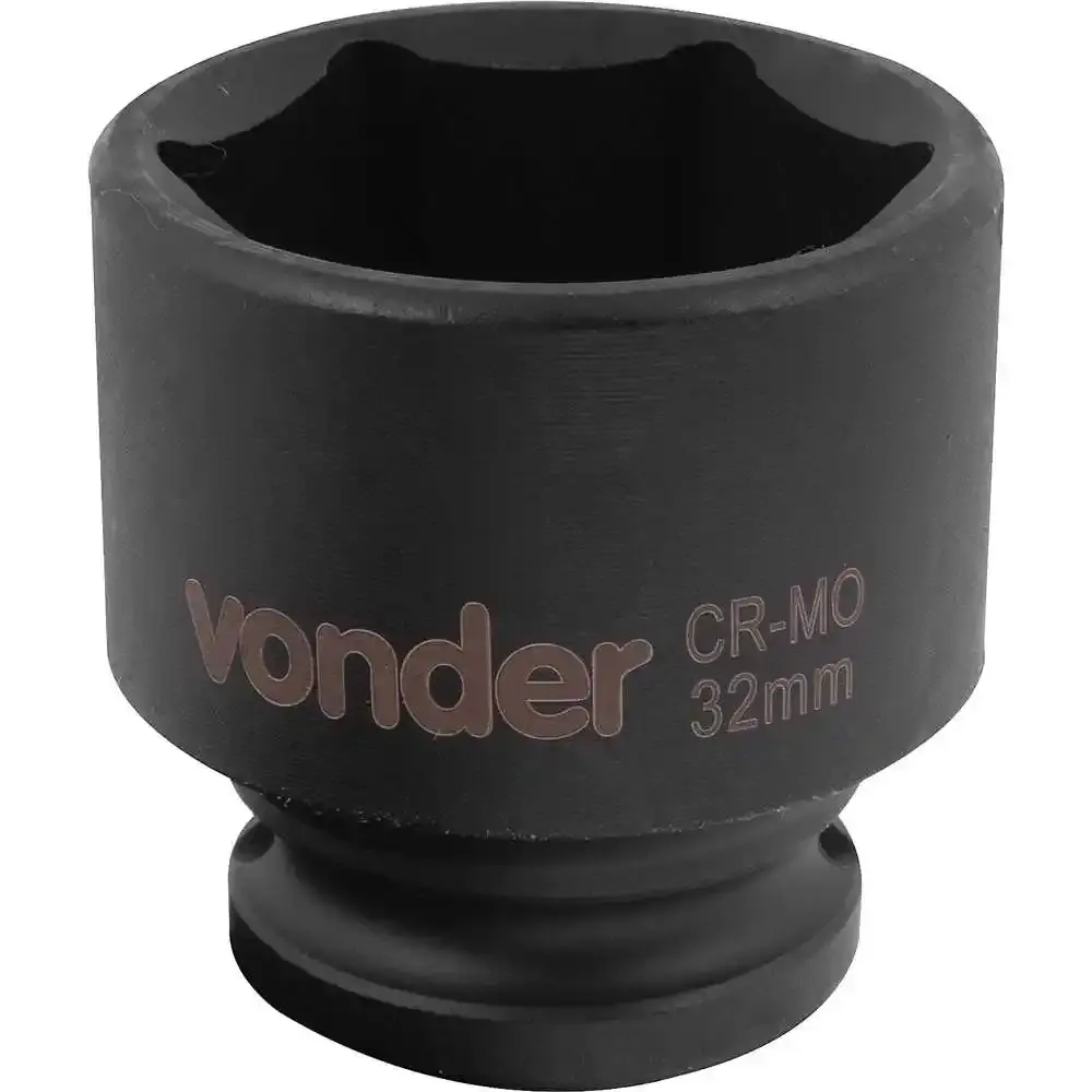 Soquete Sextavado Impacto Encaixe 1/2 polegada 32Mm cromado VONDER — fotografia 3