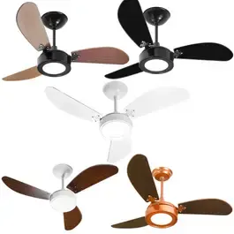 Ventilador de teto LED 3 pás 130W várias cores Venti-delta — fotografia 3