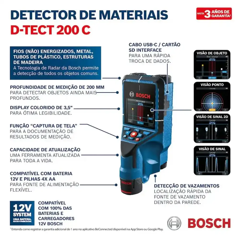 Detector de metais e PVC digital scanner d-tect 200 c Bosch — fotografia 10