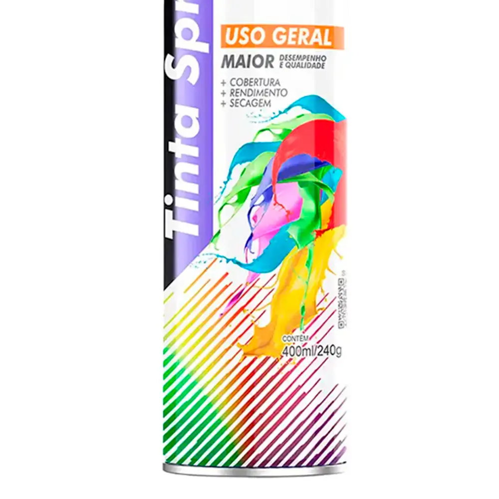 Tinta spray 400ML branco fosco 02 uni mundial prime — fotografia 4