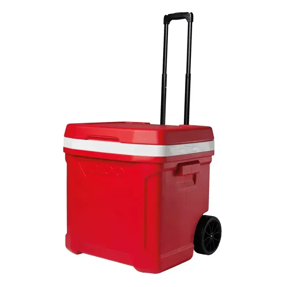 Caixa térmica profile ii 60 roller 56L vermelha Igloo — fotografia 6
