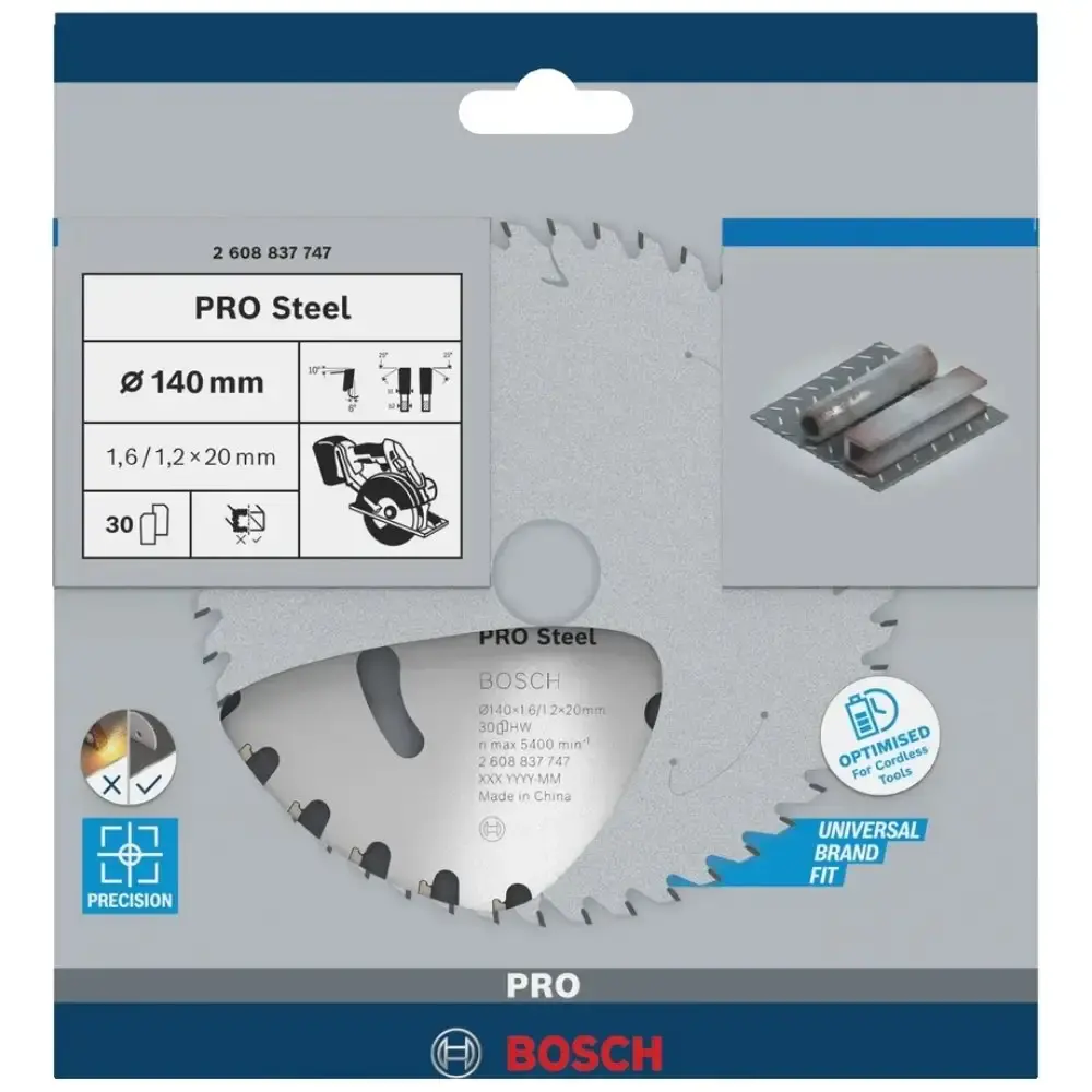 Disco de serra circular PRO steel cordless 140X20MM 30 dentes Bosch — fotografia 3