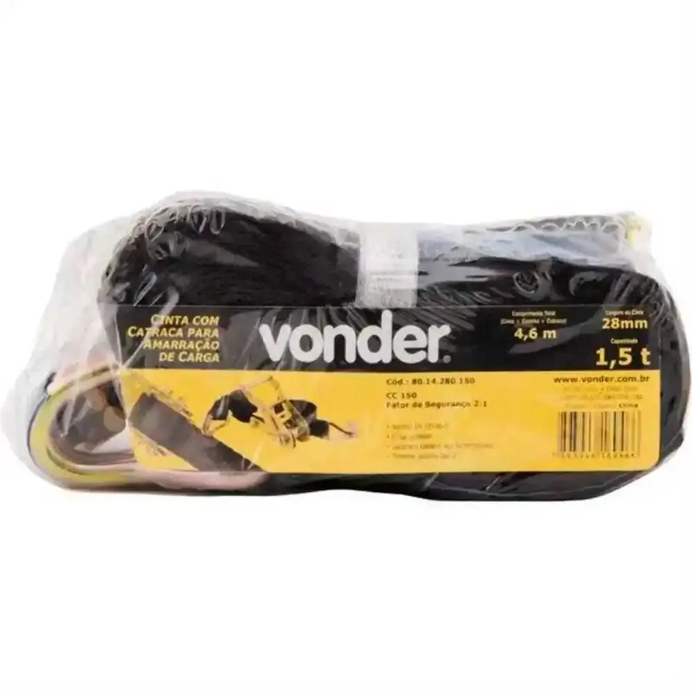 Cinta com Catraca para Amarração de Carga até 1.5TON 28mm x 4.6 metros VONDER — fotografia 5