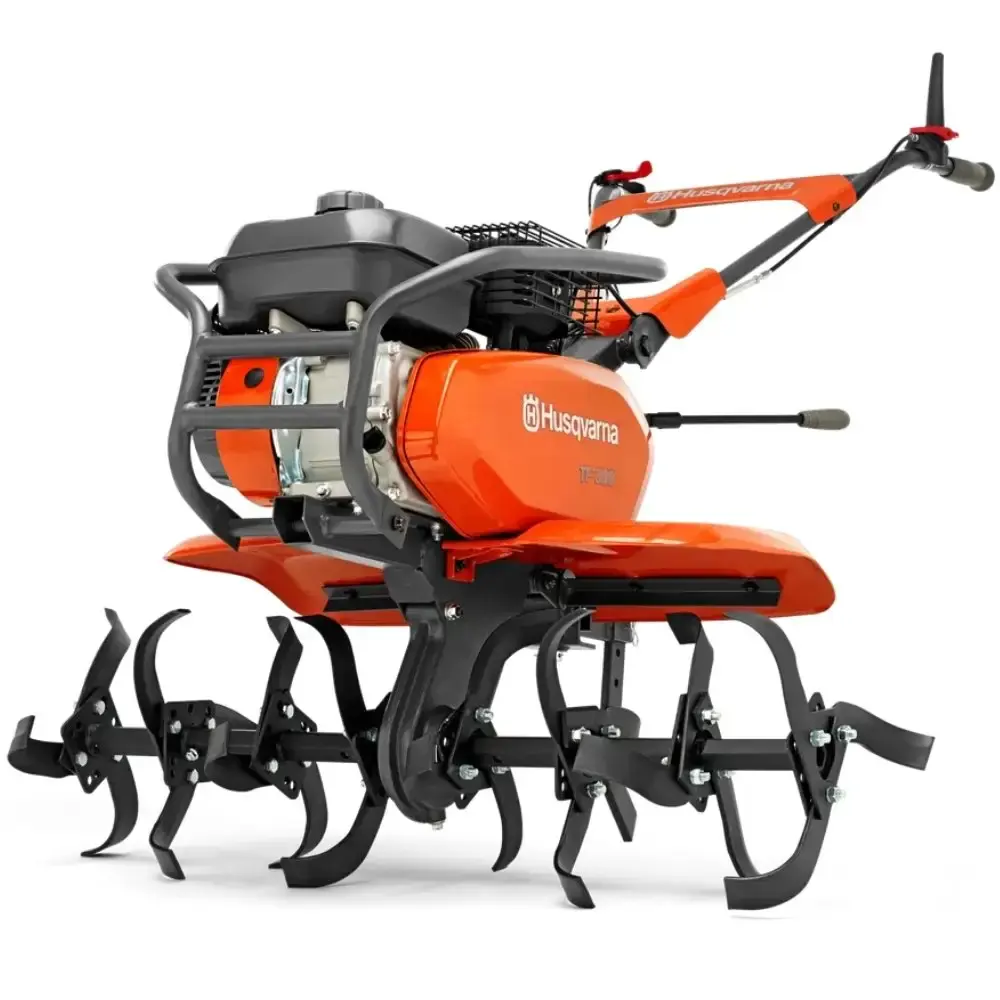 Motocultivador a gasolina 4,8 HP 4T 212 CC rodas e enxadas TF-338 Husqvarna — fotografia de referência
