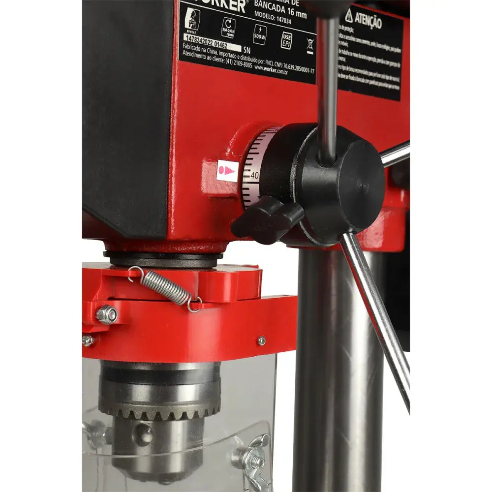 Furadeira de bancada Worker 9 velocidades 1.700RPM 500W bivolt — fotografia 7