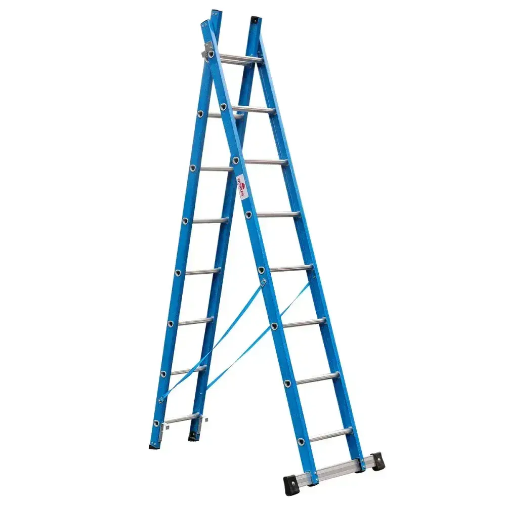 Escada extensiva tesoura 2,4X4,4M 14 degraus Worker — fotografia 7