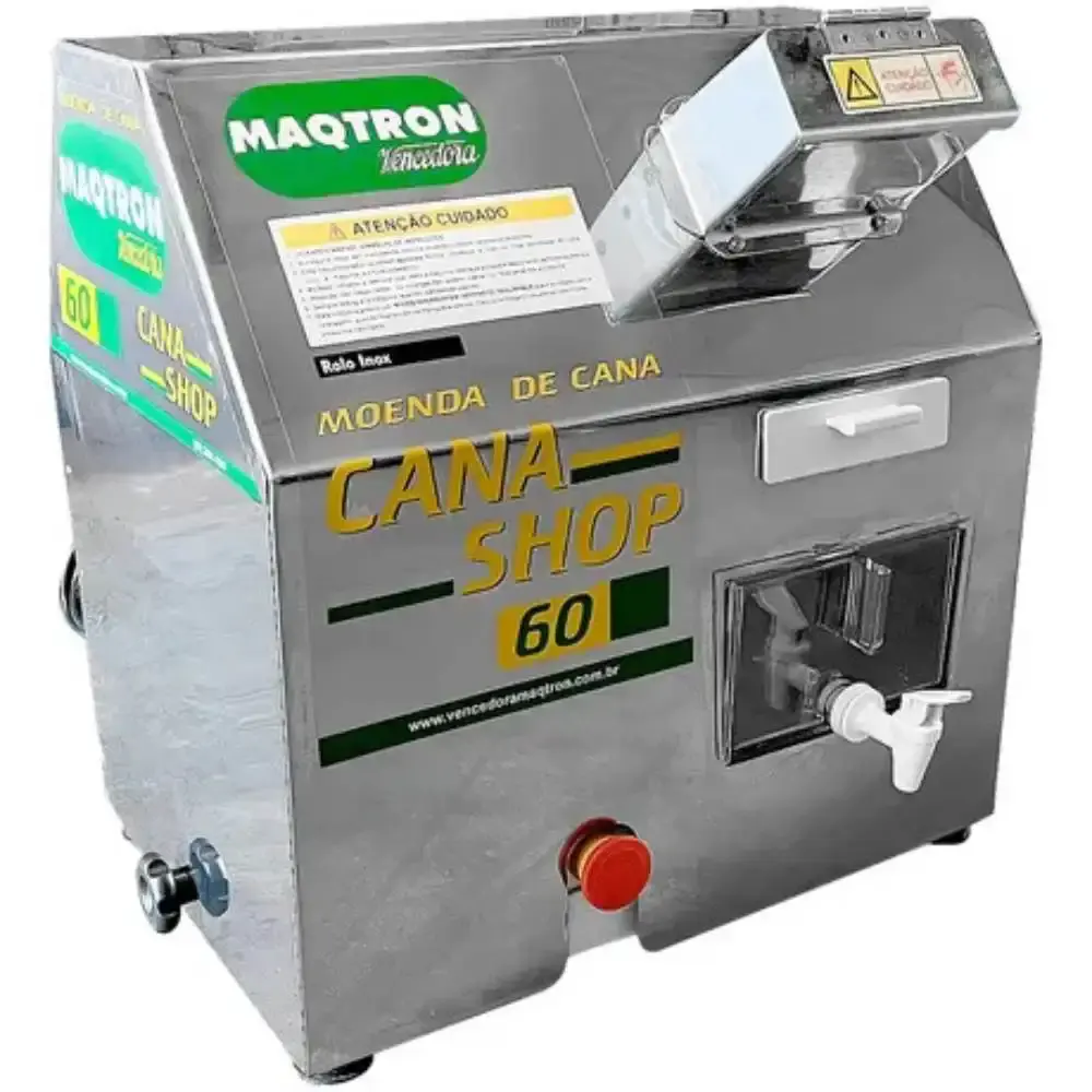 Engenho moenda para cana rolos de inox cana shop 60 elétrica Maqtron 110 V — fotografia 9