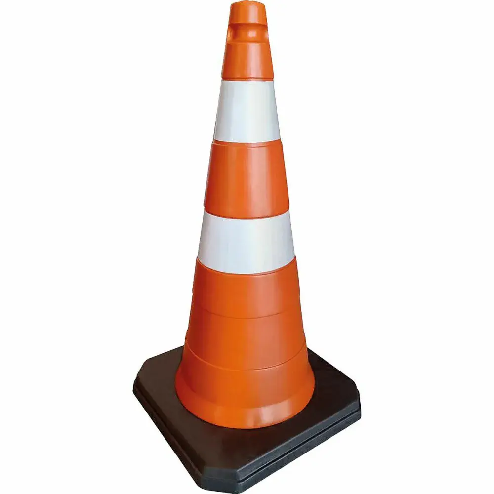 Cone sinalização 75CM base borracha plascor Plastcor — fotografia de referência