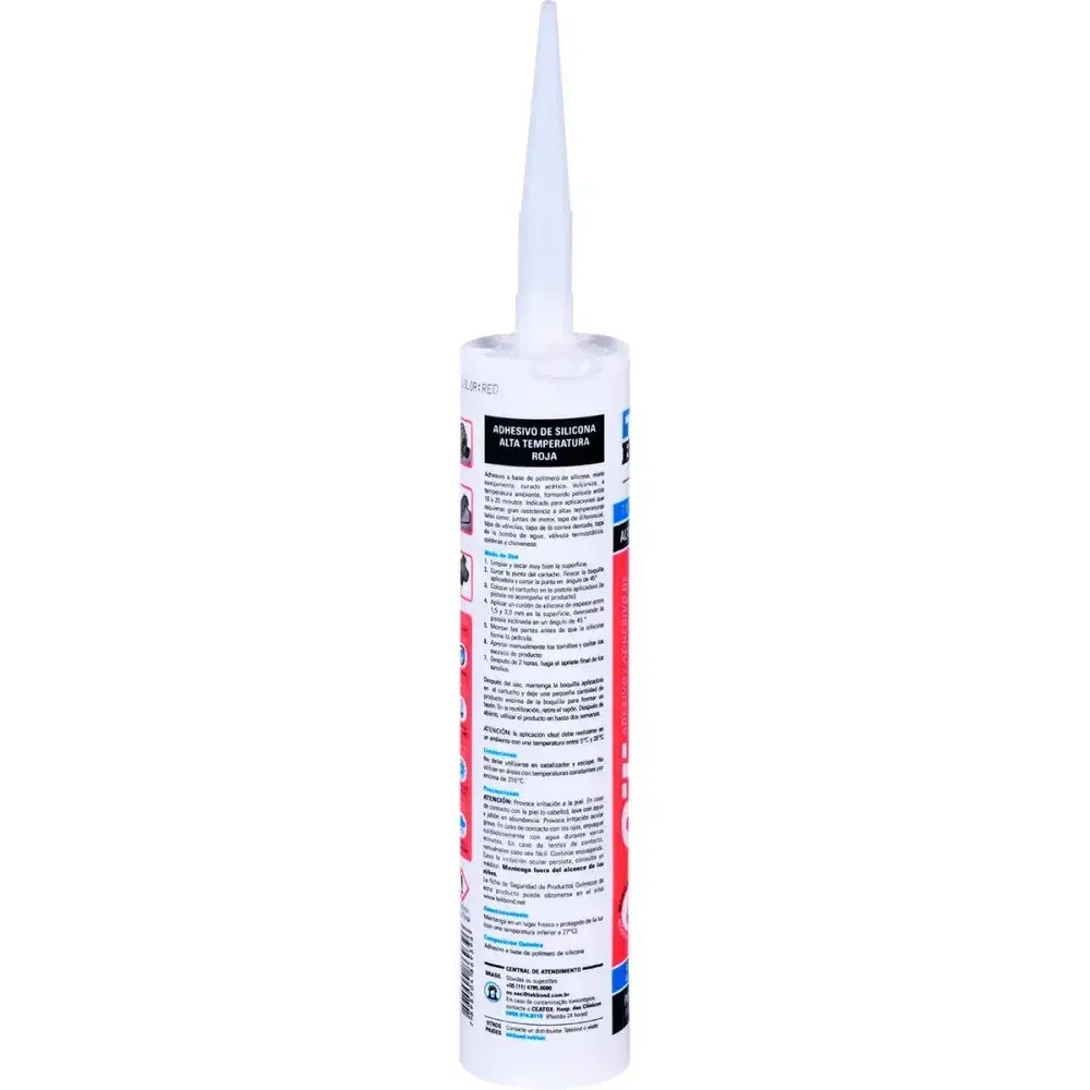 Silicone acético alta temperatura vermelho 280G Tekbond — fotografia 9