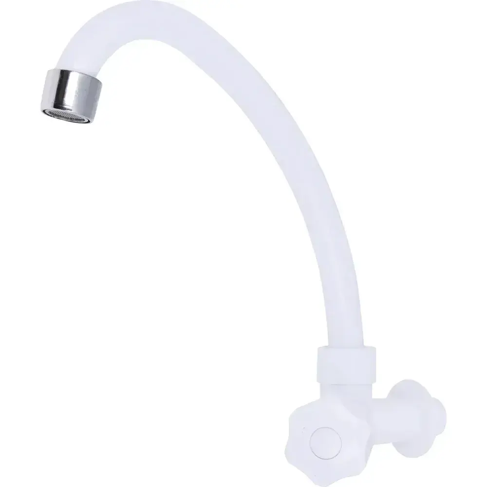 Torneira de parede com bica móvel 1/4 abs branco C50 Liege — fotografia 6