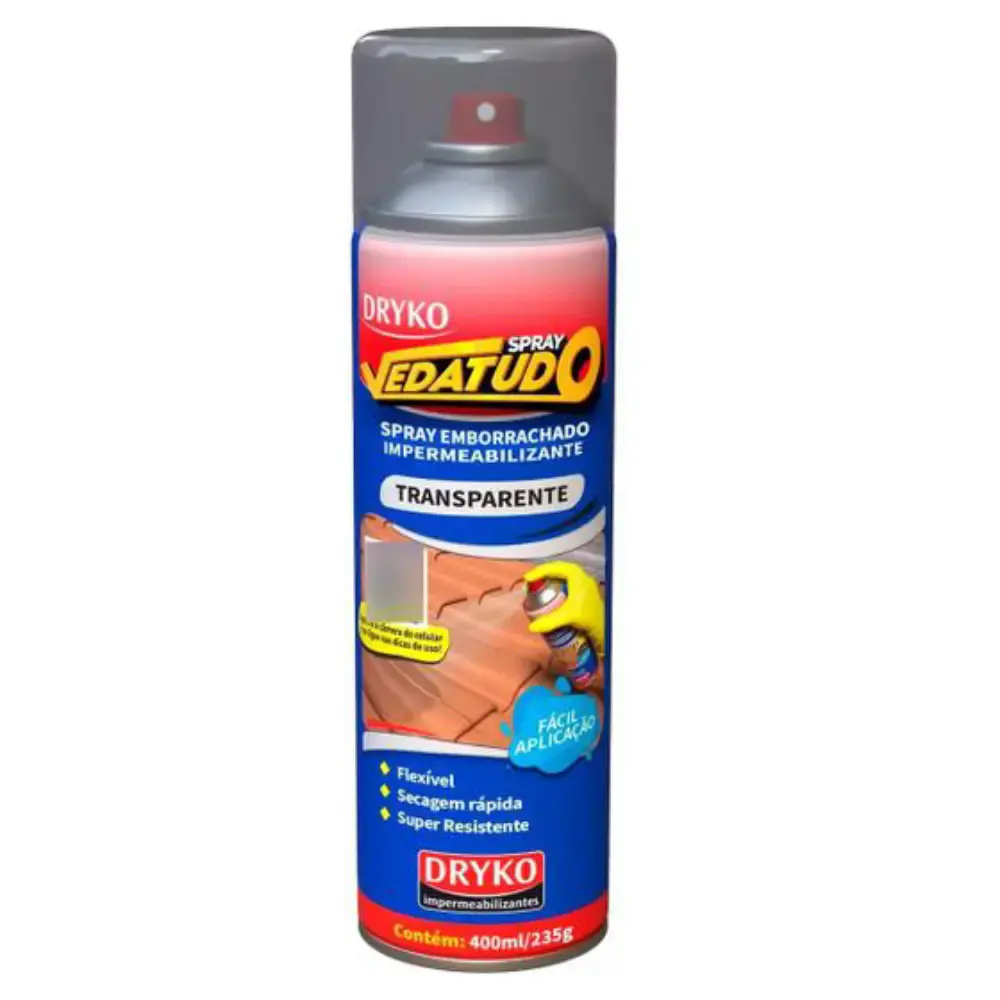 Spray Emborrachado Vedatudo Impermeabilizante Transparente 400 ml DRYKO — fotografia de referência